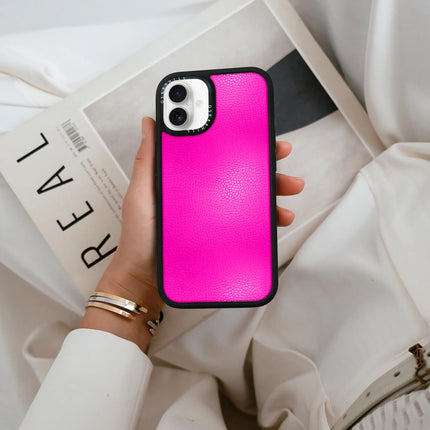 iPhone 16 Plus Case Elite Leather — Shocking Pink