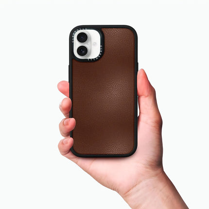 iPhone 16 Case Elite Leather — Crater Brown