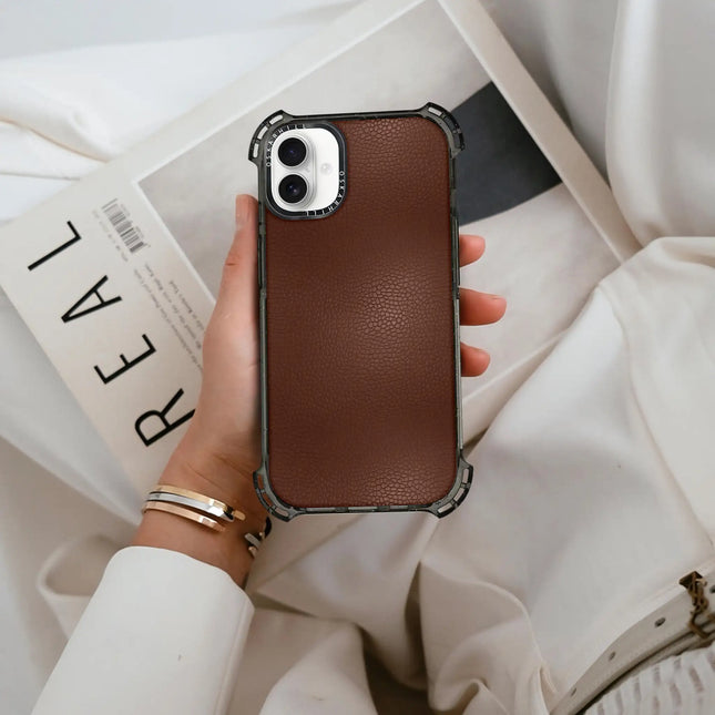 iPhone 16 Case Bounce Leather — Crater Brown