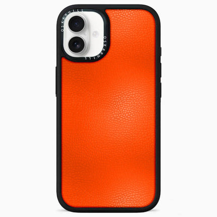 iPhone 16 Case Elite Leather — Reddish Orange