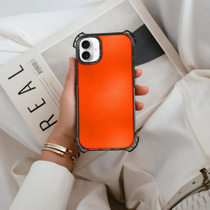 iPhone 16 Plus Case Bounce Leather — Reddish Orange