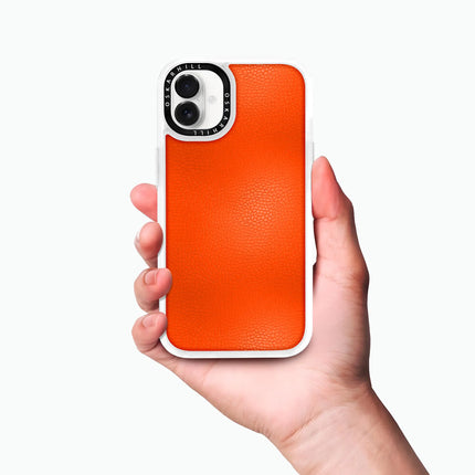 iPhone 16 Case Classic Leather — Reddish Orange