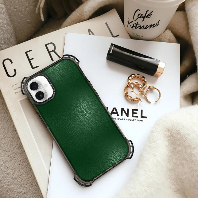 iPhone 16 Case Bounce Leather — Dark Green