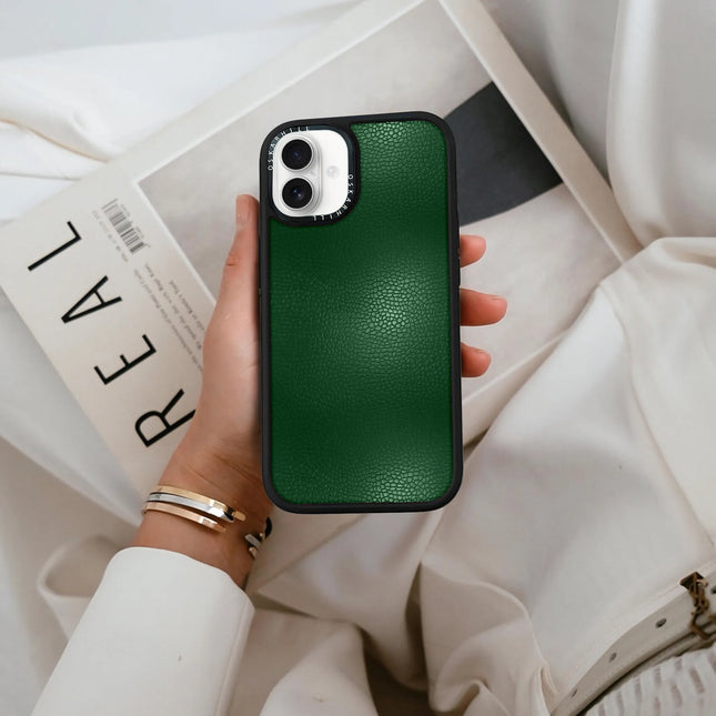 iPhone 16 Plus Case Elite Leather — Dark Green