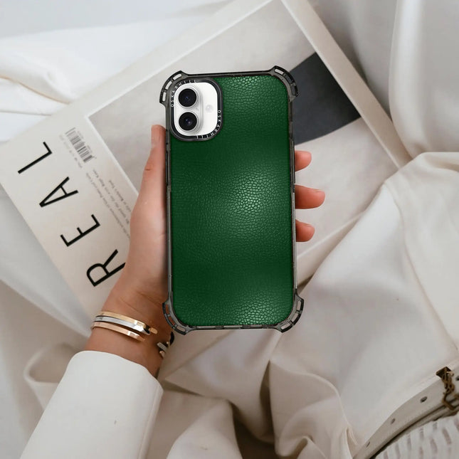 iPhone 16 Plus Case Bounce Leather — Dark Green