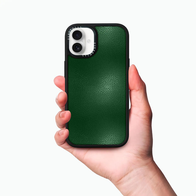 iPhone 16 Plus Case Elite Leather — Dark Green