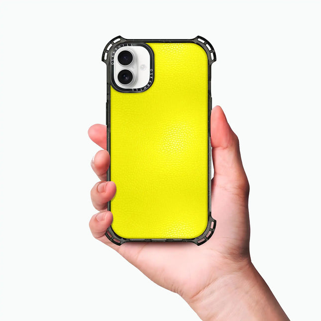 iPhone 16 Case Bounce Leather — Lemon Yellow