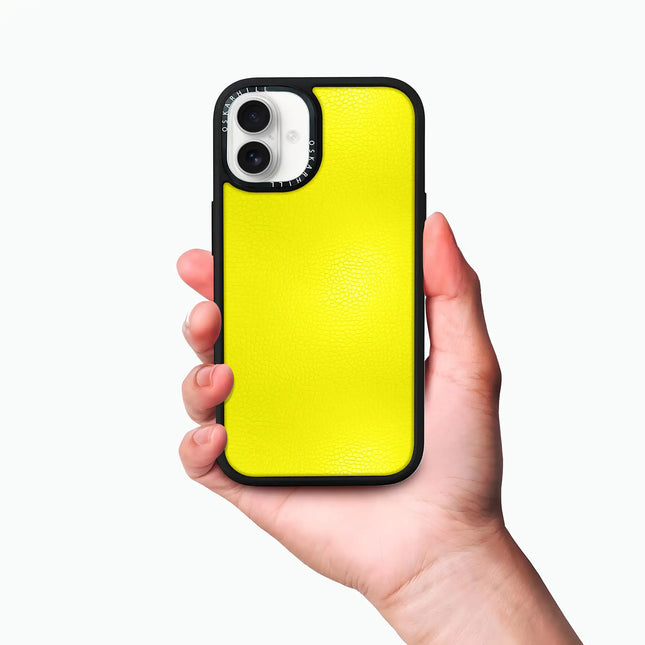 iPhone 16 Case Elite Leather — Lemon Yellow