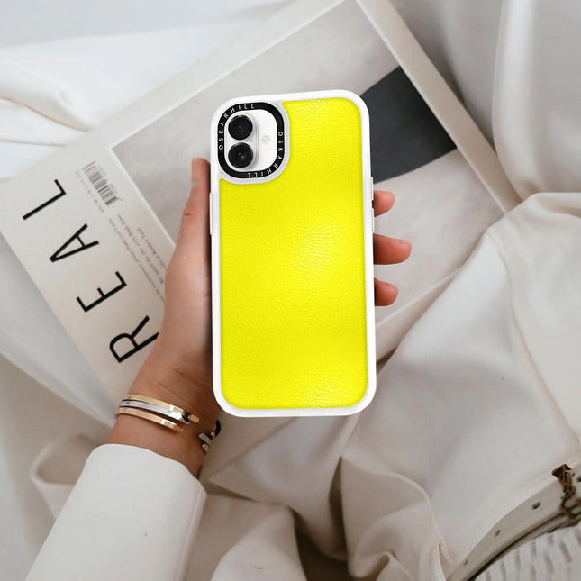 iPhone 16 Plus Case Classic Leather — Lemon Yellow