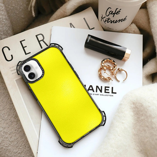 iPhone 16 Plus Case Bounce Leather — Lemon Yellow