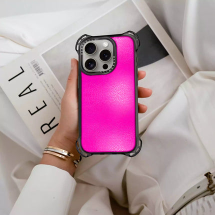 iPhone 16 Pro Max Case Bounce Leather — Shocking Pink Oskar Hill.