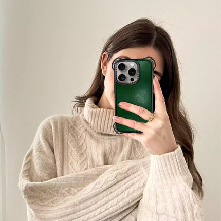 iPhone 16 Pro Max Case Bounce Leather — Dark Green Oskar Hill.