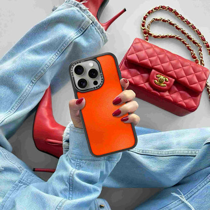 iPhone 16 Pro Max Case Elite Leather — Reddish Orange Oskar Hill.
