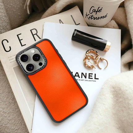iPhone 16 Pro Max Case Elite Leather — Reddish Orange Oskar Hill.