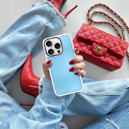 iPhone 16 Pro Max Case Classic Leather — Sky Blue Oskar Hill.